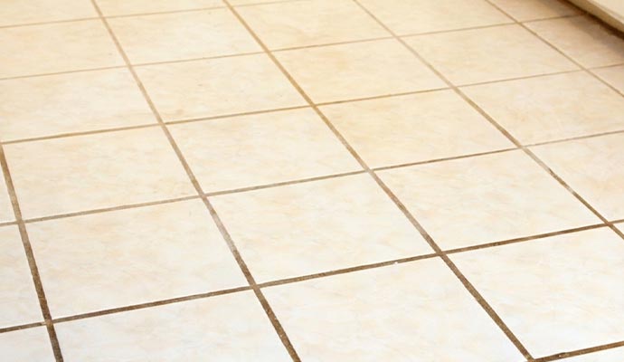 Discolored tile floor