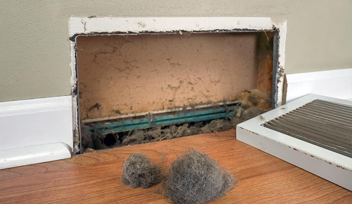 A very dirty air duct vent