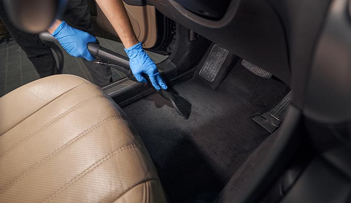 Professional car interior cleaning service