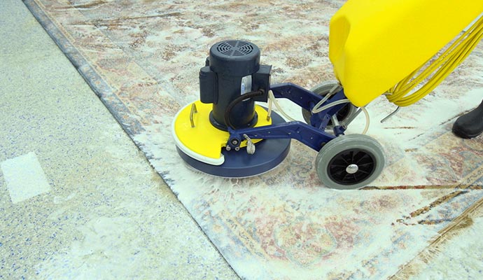 professional rug cleaning with industrial cleaner