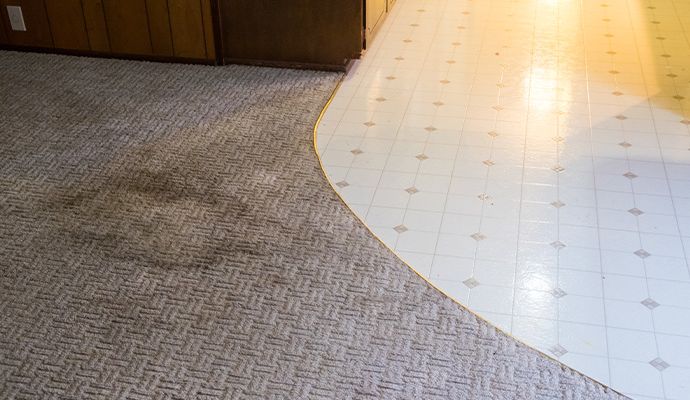 Visible red stain on carpet
