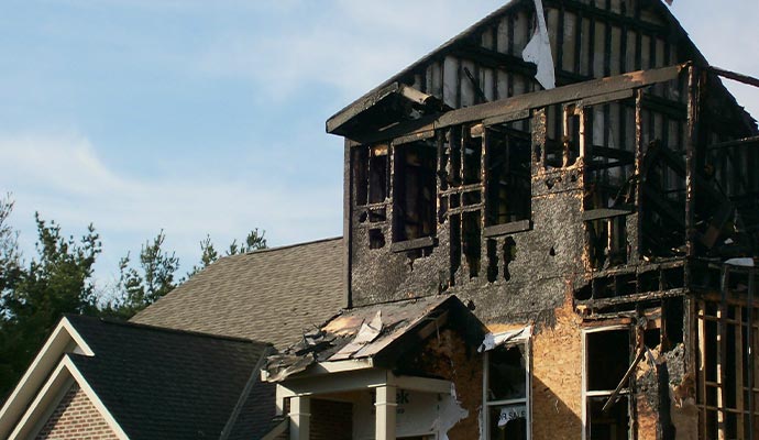 House severely damaged by fire